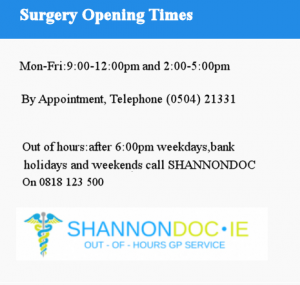 Surgery Opening Times